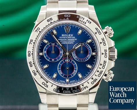 rolex daytona white gold blue dial for sale|rolex daytona meteorite white gold.